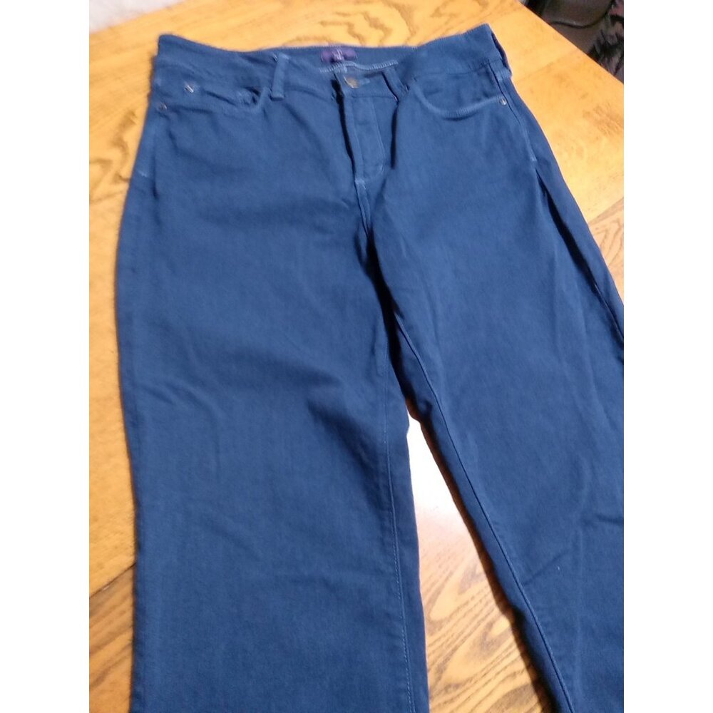 NYDJ Jeans 12 Womens BLUE  MARILYN STRAIGHT Preowned Summer Winter Casual Work - Picture 2 of 11